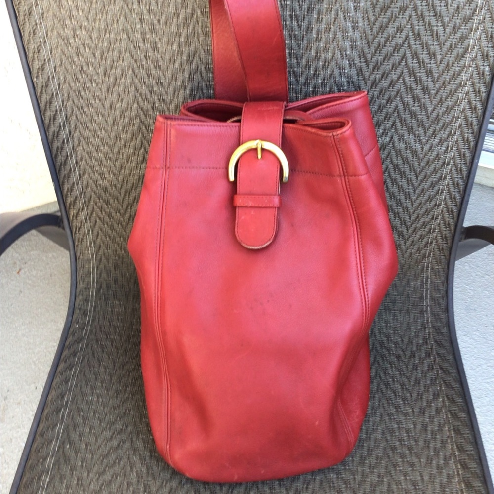 Coach Vintage Red Leather Sling Bag A7C-4160